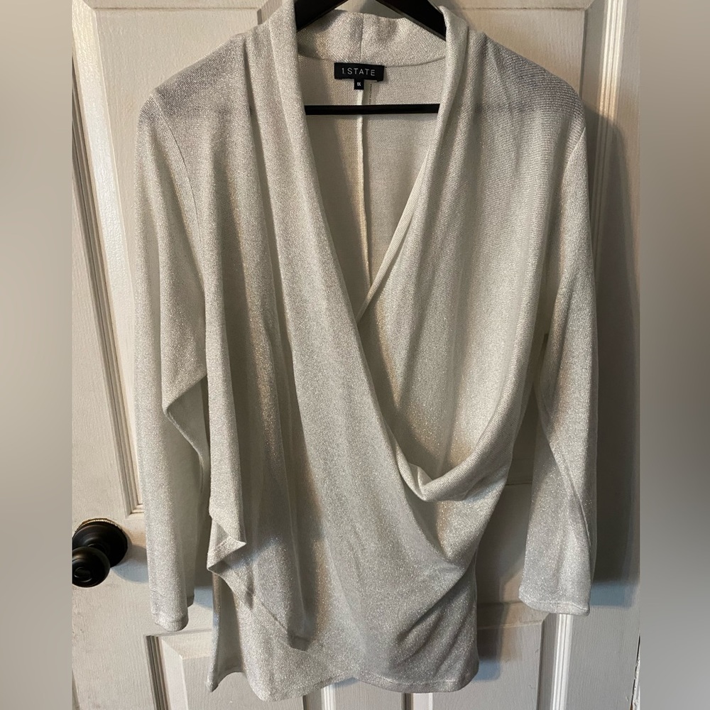 Beautiful white sparkle wrap long sleeve